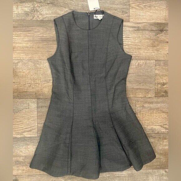 ZARA Wool-Blend Flared Hem Mini Dress NWT | Gray Fit & Flare | Size M/L - Picture 15 of 16